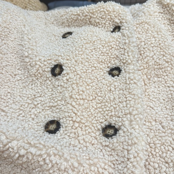 J. Crew Double Breasted Teddy Sherpa Topcoat NWOT SZ XL  BA523 Cream color - Picture 8 of 10